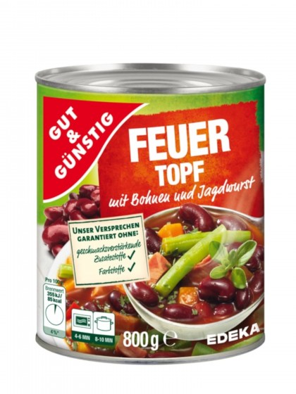 Conserva legume cu carnati 800gr