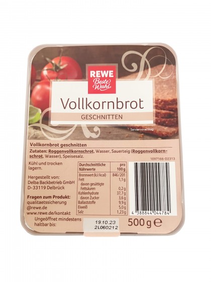 Paine integrala cutie 500g Rewe
