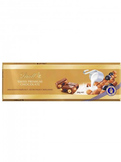 Lindt ciocolata cu lapte alune stafide 300g