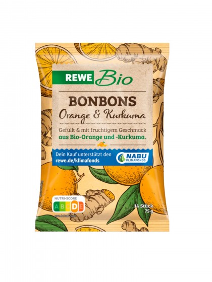 Rewe Bio Bomboane Orange turmenic 75g