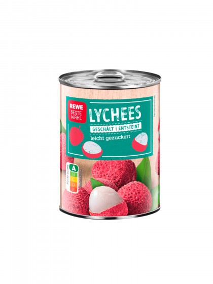 Compot Lychees Rewe usor indulcit 580ml