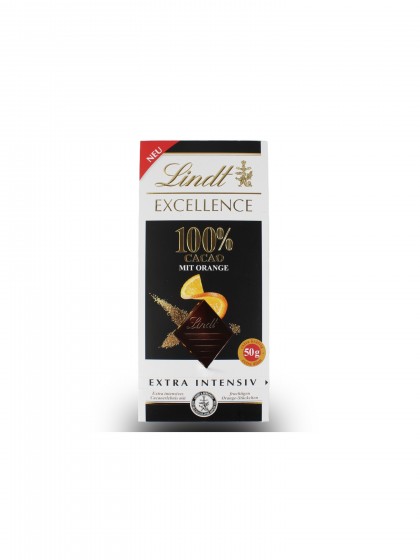 Lindt excel 100cacao orange 50g