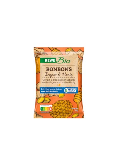 Rewe Bio Bonbon miere ghimbir 75g