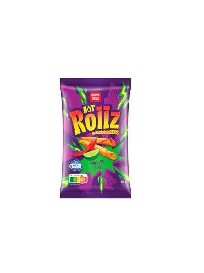 Chips porumb Hot Rollz chilli lime 125g