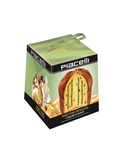 Panettone cu fulgi cioco si crema fistic 750g
