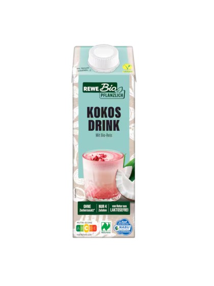 Bautura vegetala Bio cocos orez Rewe 1l