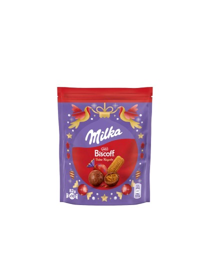 Milka globulete ciocolata crema Biscoff 82g